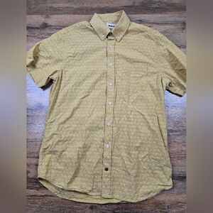 Taylor Stitch Mens Shirt 42 Blue Geometric Print Loop Collar Organic Cotton